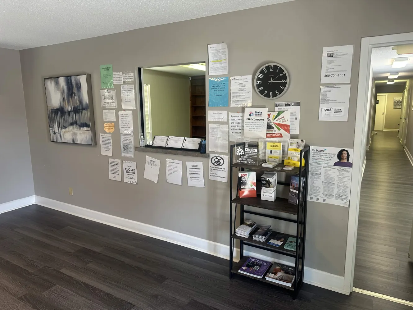 Reception area at the Cleveland clinic